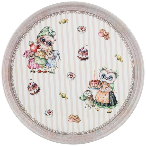 ПОДНОС СЕРВИРОВОЧНЫЙ AGNESS СОВУШКИ 33*2,1 СМ