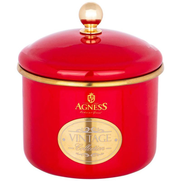 БАНКА ДЛЯ СЫПУЧИХ ПРОДУКТОВ AGNESS, ЭМАЛИРОВАННАЯ, СЕРИЯ ТЮДОР12 Х 9СМ / 1