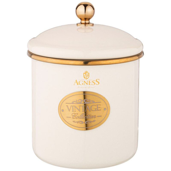 БАНКА ДЛЯ СЫПУЧИХ ПРОДУКТОВ AGNESS, ЭМАЛИРОВАННАЯ, СЕРИЯ ТЮДОР 12 Х 12СМ /