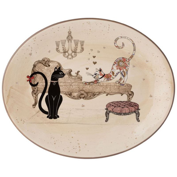 БЛЮДО ОВАЛЬНОЕ ПАРИЖСКИЕ КОТЫ 31,5*25,5 СМ. ВЫСОТА=3 СМ. (КОР=18ШТ.) БЛЮДО ОВАЛЬНОЕ ПАРИЖСКИЕ КОТЫ 31,5*25,5 СМ. ВЫСОТА=3 СМ. (КОР=18ШТ.)