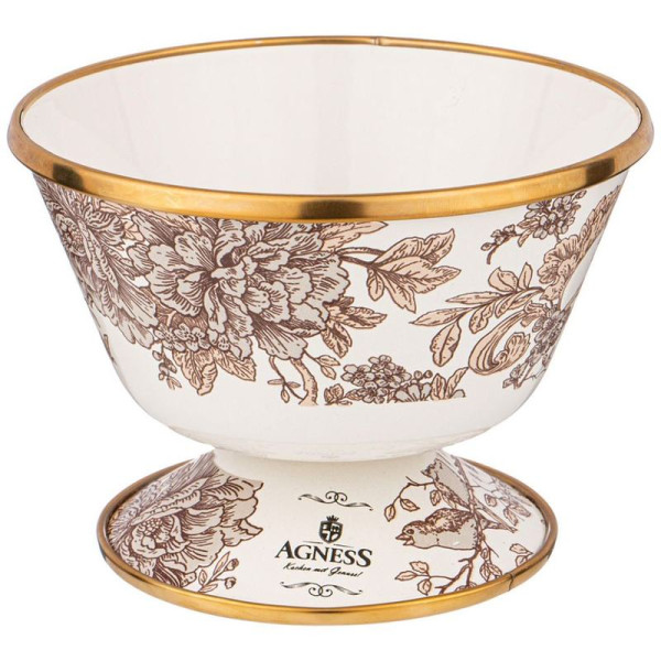 КОНФЕТНИЦА AGNESS ЭМАЛИРОВАННАЯ, СЕРИЯ ROYAL GARDEN 400 МЛ 14СМ