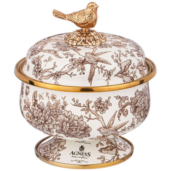 САХАРНИЦА AGNESS ЭМАЛИРОВАННАЯ, СЕРИЯ ROYAL GARDEN 500MЛ