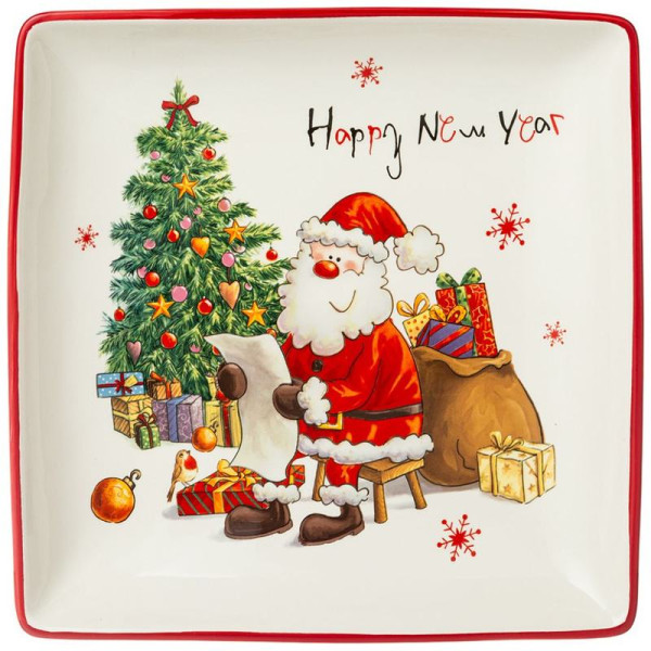 БЛЮДО С НОВЫМ ГОДОМ! 28*28*4 СМ. (КОР=8ШТ.)