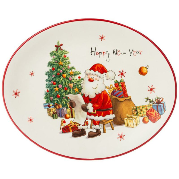 БЛЮДО ОВАЛЬНОЕ С НОВЫМ ГОДОМ! 31,5*25,5 СМ. ВЫСОТА=3 СМ. (КОР=18ШТ.) БЛЮДО ОВАЛЬНОЕ С НОВЫМ ГОДОМ! 31,5*25,5 СМ. ВЫСОТА=3 СМ. (КОР=18ШТ.)