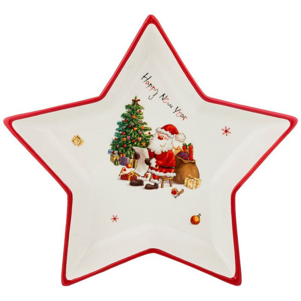 БЛЮДО С НОВЫМ ГОДОМ! 25*25*3,5 СМ.