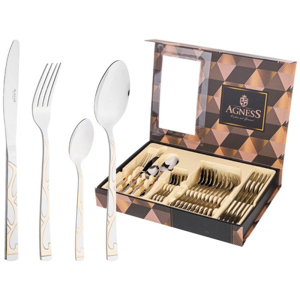 НАБОР СТОЛОВЫХ ПРИБОРОВ AGNESS НА 6 ПЕРСОН 24 ПР.