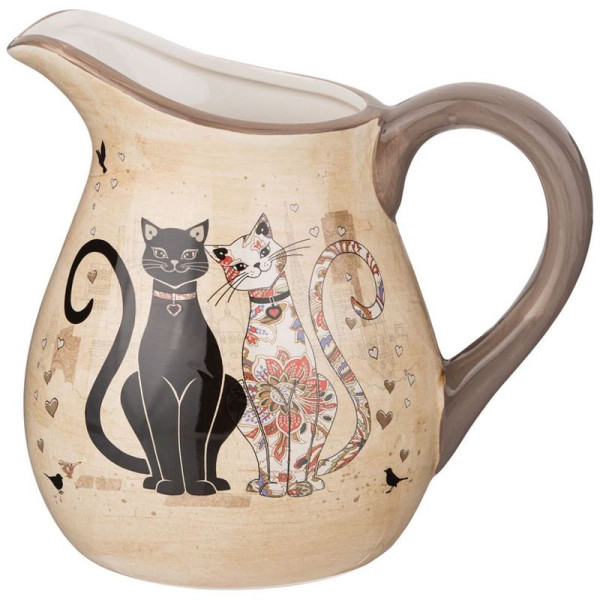 КУВШИН ПАРИЖСКИЕ КОТЫ 18*13 СМ. ВЫСОТА=16,5 СМ. / 1150 МЛ. КУВШИН ПАРИЖСКИЕ КОТЫ 18*13 СМ. ВЫСОТА=16,5 СМ. / 1150 МЛ.