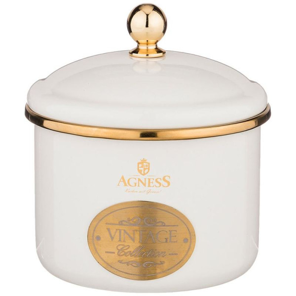 БАНКА ДЛЯ СЫПУЧИХ ПРОДУКТОВ AGNESS, ЭМАЛИРОВАННАЯ 12 Х 9СМ / 1,0Л